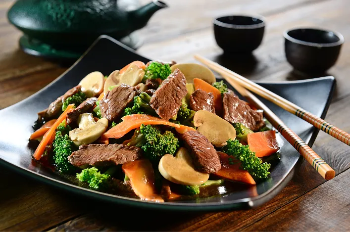 asian inspired trio plates